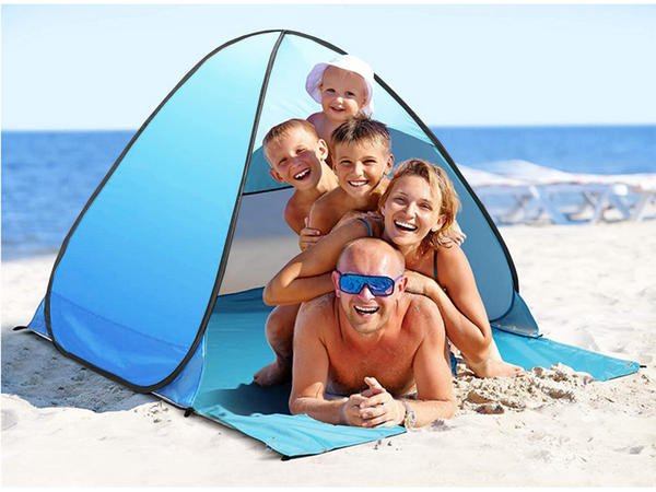Strandzelt selbst falten uv schutz familientasche set