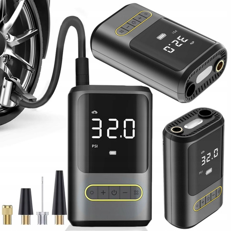 Bomba eléctrica para bicicleta y coche compresor linterna 10 bar lcd