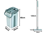 Flat mop with foldable microfibre bucket floor scrubber 2 attachments