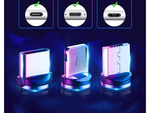 Magnetický nabíjací kábel 3w1 micro typ-c usb lightning 1m