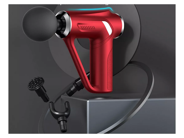 Pistolet do masażu pleców ciała nóg masażer mocny massage gun 4 końcówki