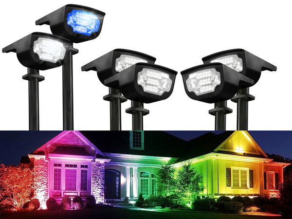 Lampa ogrodowa solarna wbijana lampka led kolory