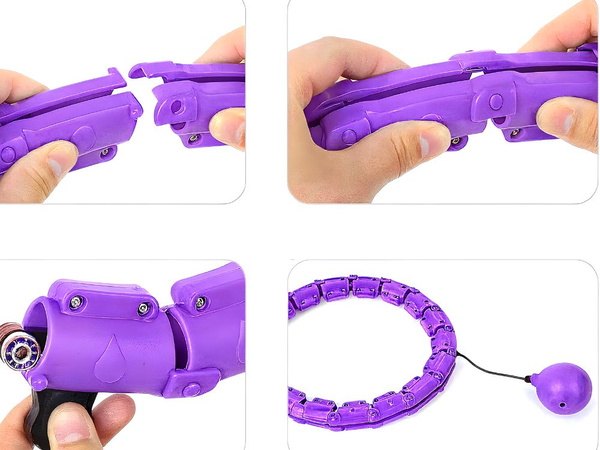 Hula hop avec poids amincissant pour exercices cerceau réglable massant