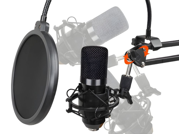 Studio mikrofon xlr kapacitivni set tripod pop filter kardioid