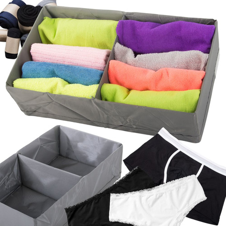Cajón organizador ropa interior cajón calcetines con separador gris
