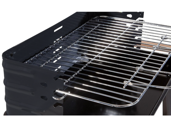 Parrilla de jardin barbacoa de carbon grande rejilla ajustable estantes ruedas portatil