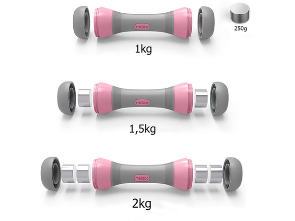 Fitness činky nastaviteľné 2 x 2 kg sada 2 kusov nastaviteľných závaží