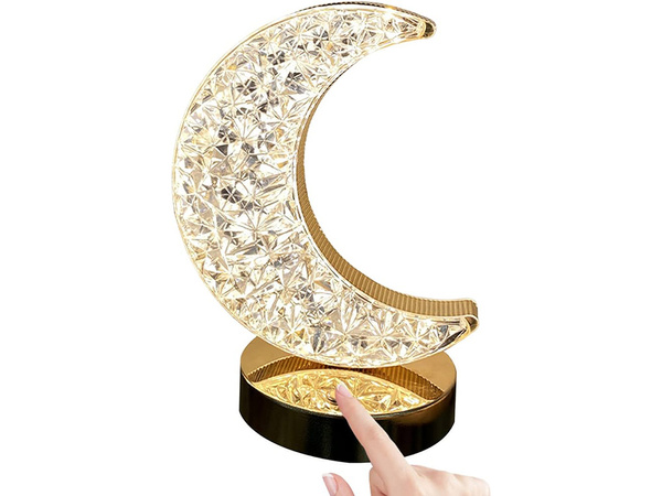 Lampe de table lune cristal led rgb usb