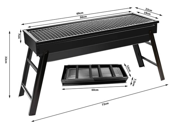 Reisigrill kaasaskantav kokkupandav kohver söe kämpingus bbq suur