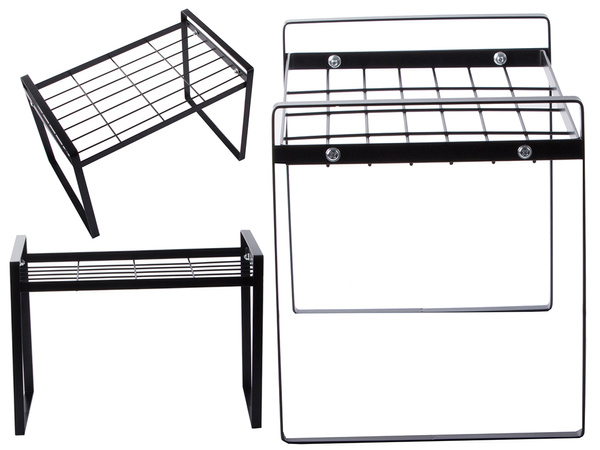 Jednoúrovňová kovová polica na kuchynskú pracovnú dosku kuchynský organizér stojan na podkrovie