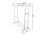 Standing clothes hanger with shelves for shoes and jackets, metal, for wardrobe