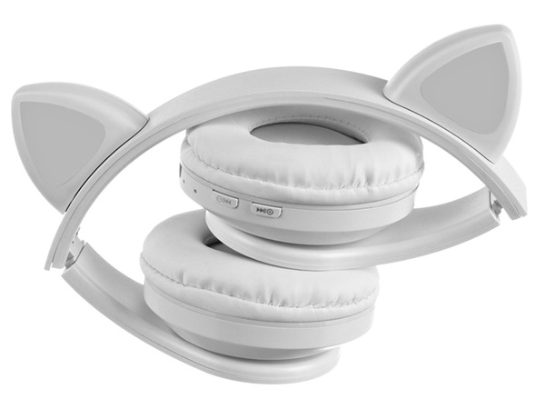 Bezvadu austiņas bluetooth radio fm mp3 kaķu ausis vadīja apgaismojumu