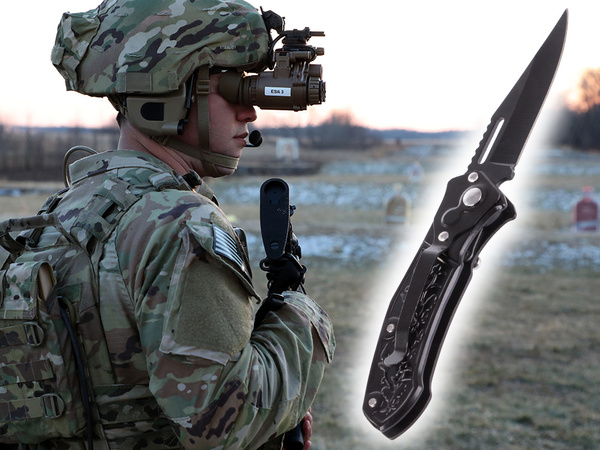 Cuchillo plegable acero táctico decorado