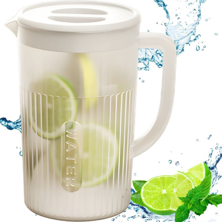 3-Liter-Kunststoffkanne mit Deckel für Wasser, Saft, Getränke, Limonade, geräumig