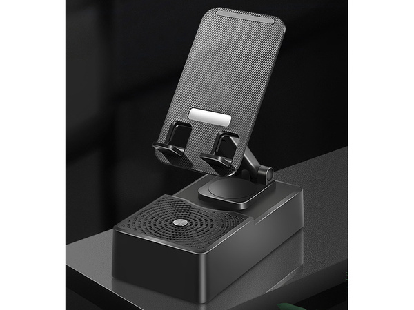 Soporte de teléfono con altavoz bluetooth soporte de tableta para escritorio