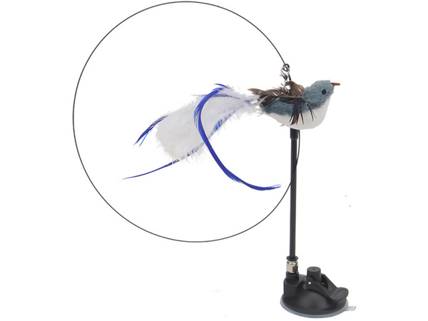 Jouet interactif pour chat avec ventouse oiseau mobile