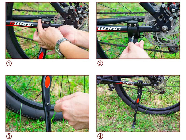 Pie de apoyo lateral ajustable para bicicleta