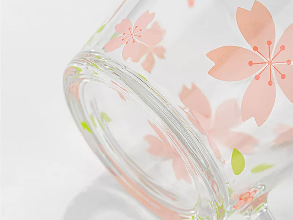 Pusdienu servīze bļodas krūzes tases salātu trauki no stikla ar ziedu rakstu, 6 gab.