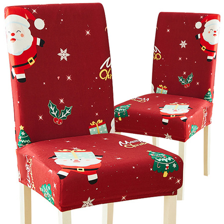Funda navideña para silla decorativa universal Papá Noel con goma elástica