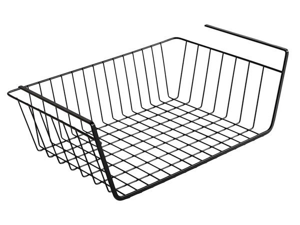 Hanging basket under shelf metal basket organiser kitchen basket white