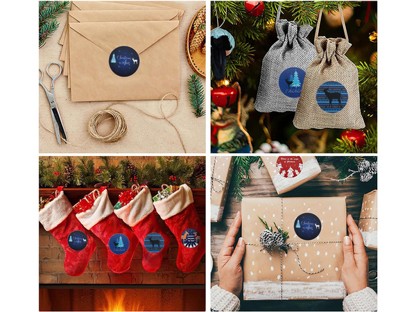 Jõulukaunistused kleebised rullile 500 tk rõõmsat jõuluaega