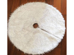 Christmas tree mat white furry 90 cm round