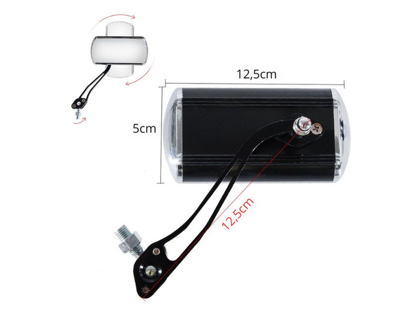 Motoros tükör alumínium könnyűszerkezetes m10-es tartó m8-as adapterrel