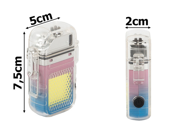 Zapalniczka plazmowa elektryczna łukowa z lampką led cob usb wodoodporna