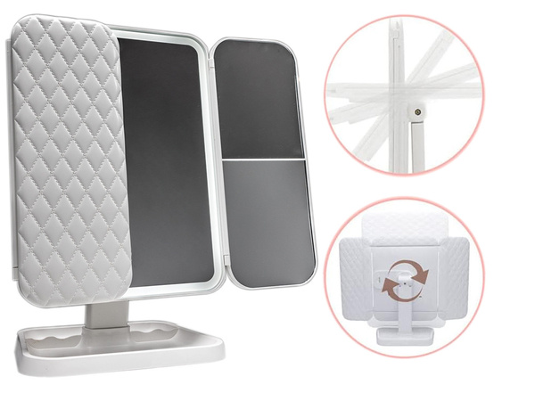 Kosmeetika peegel valgustatud led kokkuklapitav meik peegel premium