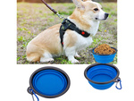 Миска силиконовая для собак складная туристическая карабинер 400 мл