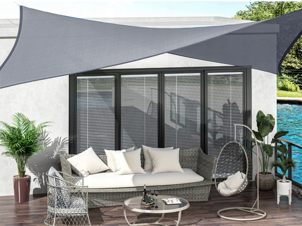 Parasol rectangulaire jardin voile imperméable 4x3m auvent