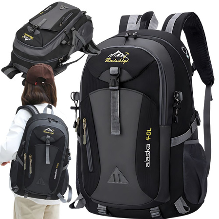 Mochila 40l negro viaje senderismo trekking fuerte en las montañas durable