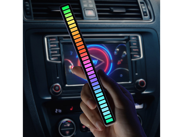 Ledy usb reakcja na dźwięk multikolor neon listwa rgb led mruga akumulator