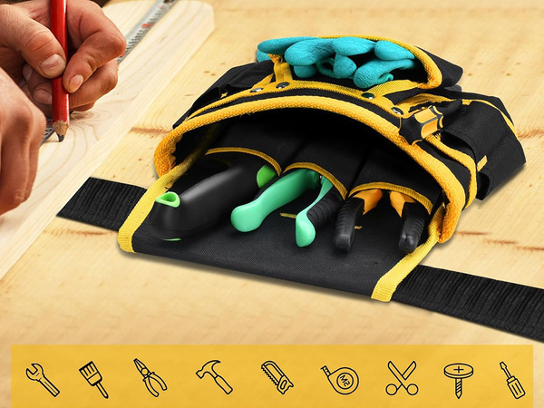 Ceinture porte-outils multifonction 22 poches porte-marteau