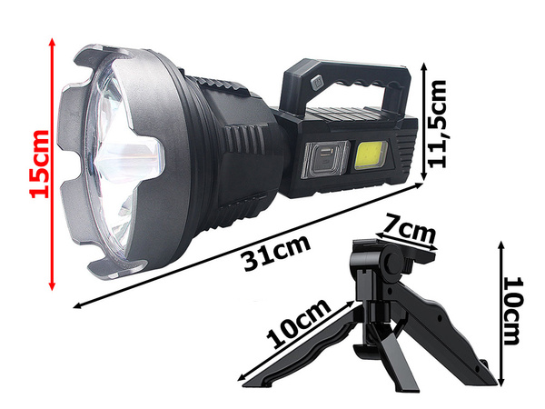 Torch searchlight tripod cree led xhp90 cob