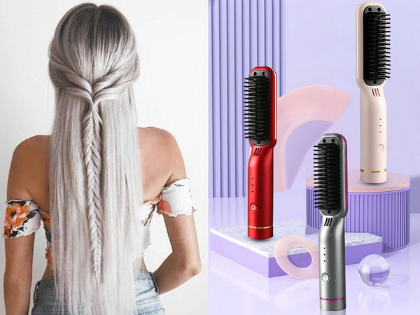 Kartáč na rovnání vlasů 2v1 elektrický bezdrátový
