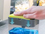 Dish liquid dispenser sponge container drainer
