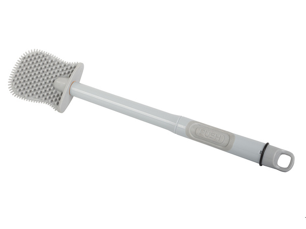 Brosse de toilette en silicone pour la salle de bain avec distributeur de liquide