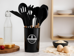 Ensemble d'ustensiles de cuisine en silicone et bois accessoires cuillères 12 pièces