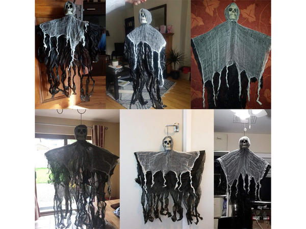 Halloween dekoráció függő dekoráció szellem csontváz halál koponya 80 cm