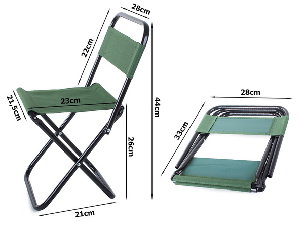Összecsukható turista szék háttámlával
