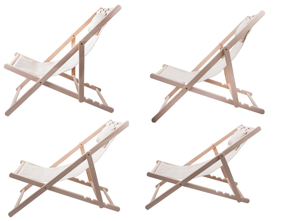 Wooden deckchair beach chairs folding garden cushion beach chair