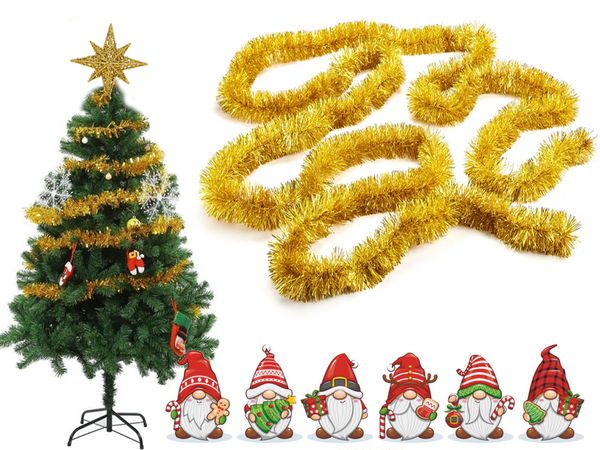 Chandler de navidad 6m cadena dorada