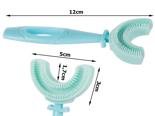 Cepillo de dientes manual de silicona para niños letra u 360