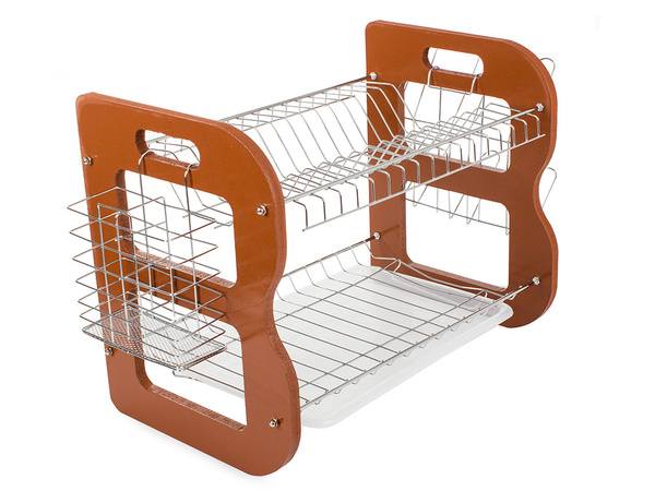 Double-decker dishwasher drier wooden