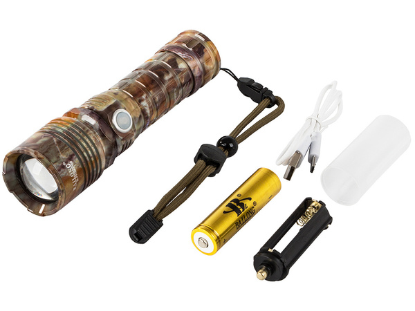 Тактический фонарь bailong zoom cree led xhp160 usb