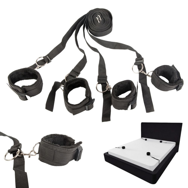 ESPOSAS BDSM CAMA ARNÉS CONJUNTO PARA PAREJAS CORREAS AJUSTABLES NEGRO