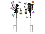 2 x DECORATIVE SOLAR LAMP WITH TWILIGHT SENSOR ELF FAIRY DECORATION LANTERN