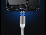 Magnetic charging cable 3w1 micro typ-c usb lightning 1m