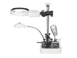 Kit de soldadura de tercera mano soporte lupa 6 led